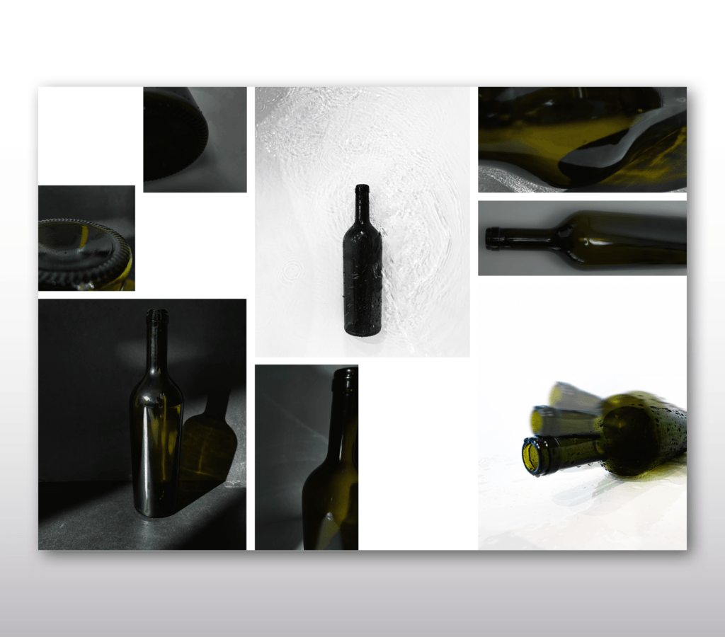 Produktfotografie Collage Flasche